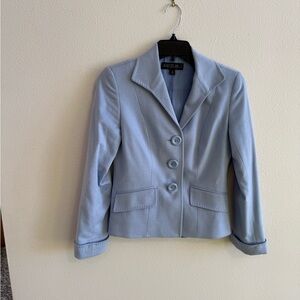 Lafayette 148 New York Light Blue Blazer, Wool Angora Blend, Size 0P